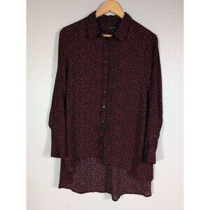 Tribal Women's Wearable Art Nylon Shirt Sz Small Oversized Hi Lo Tunic Top N99